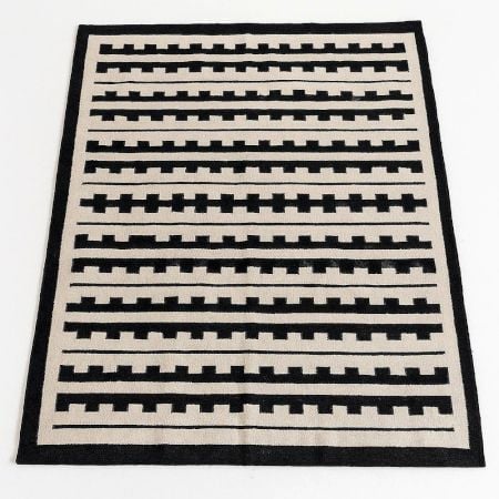 Handcrafted Natural Cotton Minimalist Dhurrie For Home